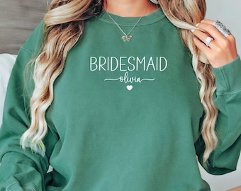 Personalized Comfort Colors® Bachelorette Sweatshirt, Bridal Party Group Sweatshirt, Custom Luxury Bach Sweaters, Bridal Party Proposal Gift