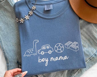 Boy Mama T-Shirt Comfort Colors®: Mom of Boys Shirt, Mother's Day Gift for Boy Mama