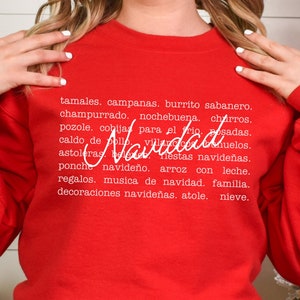 Navidad Sweater, Spanish Christmas Sweater, Latino Christmas Sweater, Regalos Para Navidad, Spanish Words Christmas Sweater, Mexican Navidad