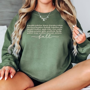Fall Words Sweatshirt, Fall Definition Sweatshirt, Minimalist Fall Sweatshirt, Cute Autumn Sweatshirt, Favorite Things About Fall Sweatshirt