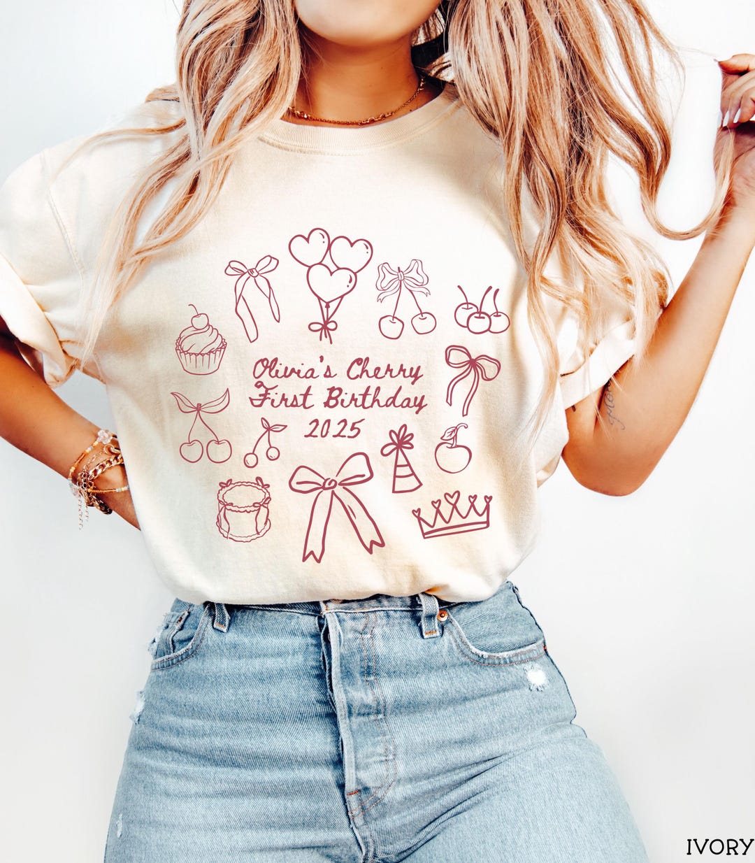 Personalised Name is Age Cherry T-shirt main image 1