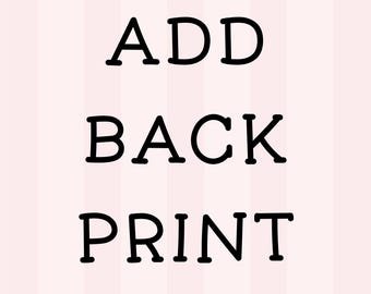 BACK PRINT UPCHARGE