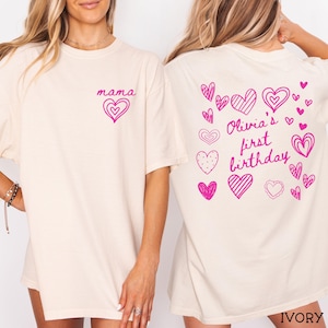 One Little Sweetheart Valentines First Birthday Shirts for Family: Matching Sweetheart Valentines Day Shirts Mama Dada