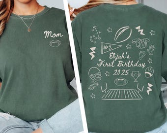 Football First Birthday Shirts for Family, Football Theme 1st Down Birthday Shirts, Matching Football Birthday Tees, Custom Rookie Year Tees