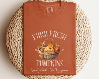 Fall Pumpkin Shirt, Pumpkin Comfort Colors® Shirt, Farm Fresh Pumpkins Shirt, Pumpkin Patch Shirt, Thanksgiving Pumpkin Comfort Colors® Tee