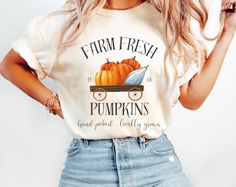 Pumpkin Shirt, Farm Fresh Pumpkins Comfort Colors® Shirt, Fall Pumpkin Shirt, Pumpkin Patch Fall Shirt, Thanksgiving Pumpkin Comfort Colors®