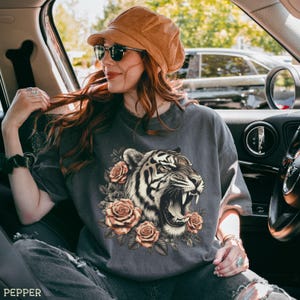 Vintage Tiger Comfort Colors® Shirt, Retro Tiger Shirt, Tiger Graphic Tee, Wild Animals Graphic Comfort Colors® Tee, Vintage Wild Tiger Tee