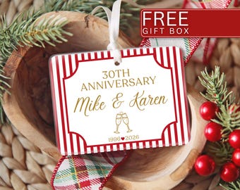 Custom Anniversary Ornament, Personalized Anniversary Ornament for Wedding Anniversary Gifts for Wedding Anniversary Christmas Keepsake