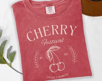 Kirsche Vintage Comfort Colors® Hemd, Kirschfest Cottagecore Hemd, Cherry Comfort Colors® Hemd, Sommerfrucht-Hemd, Bauernmarkt-T-Shirt