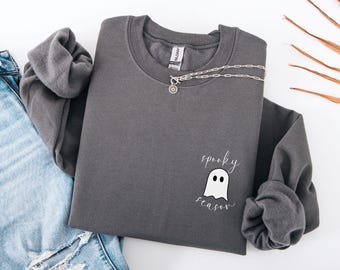 Spooky Season Ghost Sweatshirt, Ghost Fall Sweatshirt, Cute Fall Ghost Sweatshirt, Cute Halloween Sweatshirt, Halloween Minimalist Crewneck