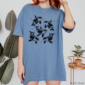 Orca Comfort Colors® Shirt, Orca Whale Shirt, Vintage Whale Shirt, Retro Orca Whale Tee, Ocean Lover Comfort Colors® Shirt, Ocean Lover Gift