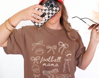 Football Mom Comfort Colors® Shirt, Custom Football Mama Tshirt, Sports Mom Gameday Shirt, Trendy Football Mama Shirt, Mothers Day Gift