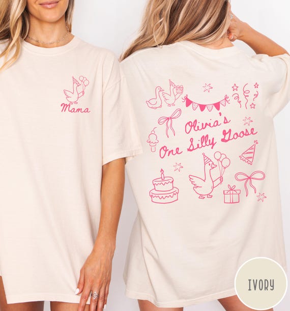 Silly Goose Birthday Comfort Colors® Shirt, Custom Goose Birthday Shirts for Family, First Birthday Custom Silly Mama Dada Goose T-shirts