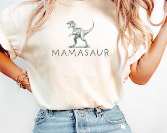 Custom Dinosaur Birthday Comfort Colors® Mamasaur Dadasaur Shirt, Matching Dinosaur Family Birthday Tees, Dinosaur Mama Shirts, Dinosaur Tee