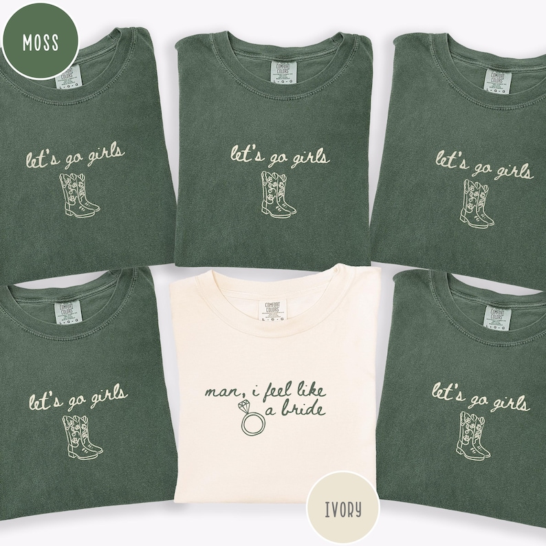 Western Nashville Bachelorette Comfort Colors® Shirts, Last Rodeo Country Bachelorette Shirts, Custom Let's Go Girls Bachelorette Party Tees image 1