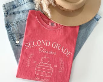 Custom 2nd Grade Teacher Shirt, Second Grade Teacher Shirt, Comfort Colors® Teacher Shirt 2nd Grade, Teacher Appreciation Gift, Teacher Tee