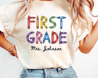 First Grade Teacher Shirt, Custom Back To School 1st Grade Teacher Shirt, Comfort Colors® Teacher Shirt, Teacher Appreciation Gift