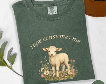 Funny Lamb Meme Comfort Colors® Shirt, Sarcastic Rage Consumes Me T-Shirt