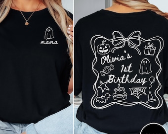 Spooky One First Birthday Matching Shirts, Halloween Themed 1st Birthday Family Tees, Lil One Boo Spooky Ghost Birthday Mama Dada Bday Shirt