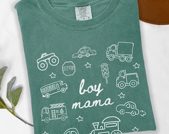 Car Boy Mama Comfort Colors® Shirt, Car Mama Shirt, Mama of Boys Shirt, Car Mom TShirt, Trendy Boy Mama Shirt, Mothers Day Gift for Boy Mama