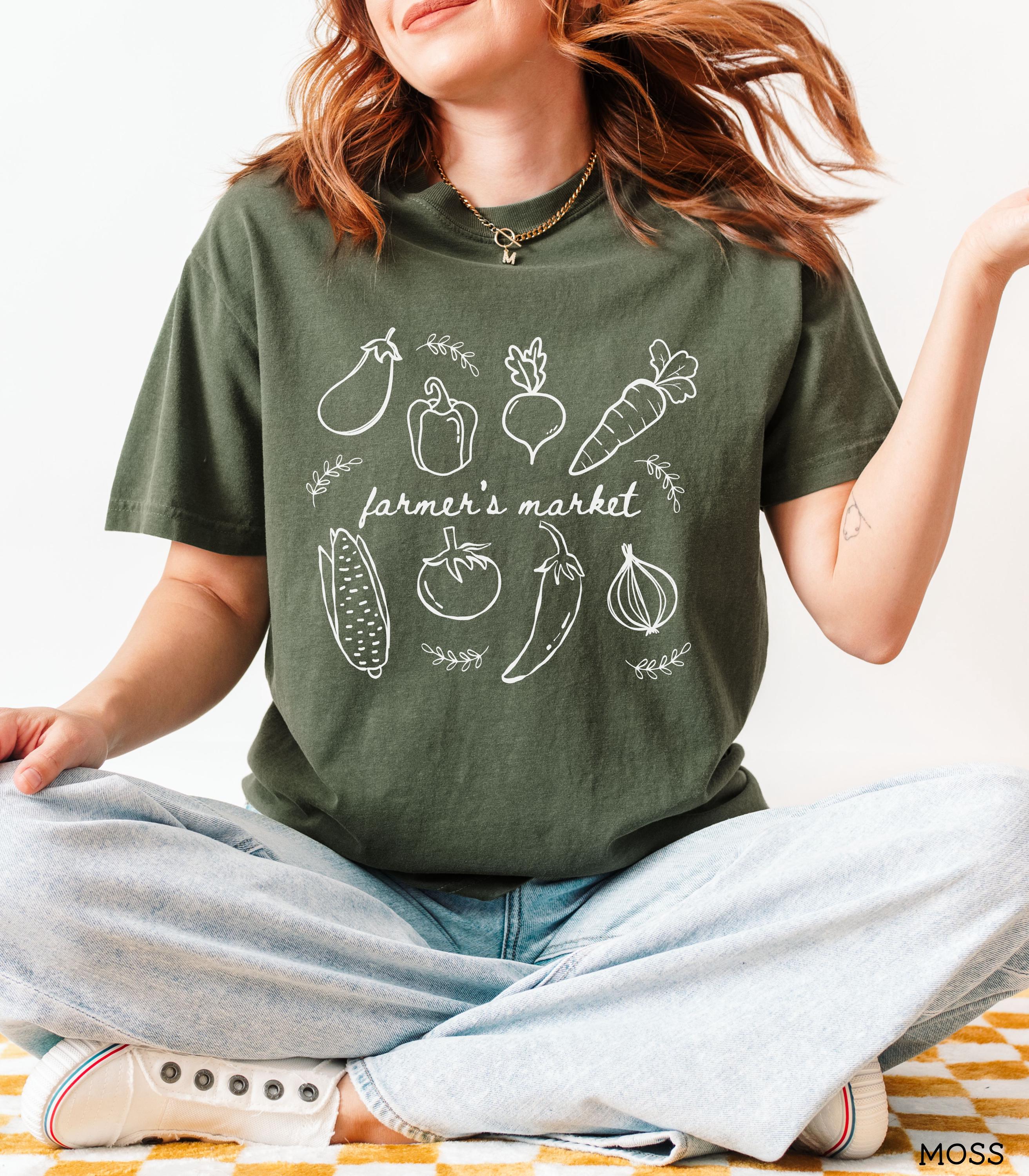 Farmers Market Vegetable Comfort Colors® Shirt, Vegetable Lovers Cottagecore Tshirt, Farmers Market Comfort Colors® Tee, Summer Veggie Tee