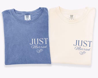 Just Married Comfort Colors®, Mr and Mrs Honeymoon Tees, Newlywed Honeymoon Shirts, Just Married Honeymoon Matching Shirts, Wifey Hubby Tees