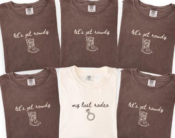 Western Nashville Bachelorette Comfort Colors® Shirts: My Last Rodeo Group Party T-shirts