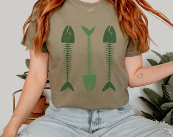 Fishing Comfort Colors® Shirt, Fisherman Aesthetic Graphic Tee, Sardines Shirt, Vintage Fish Shirt, Retro Fisherman Shirt, Sardine Lover Tee