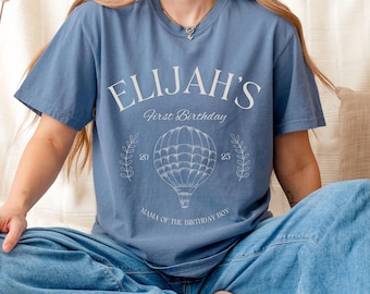 Hot Air Balloon First Birthday Shirts, Matching First Birthday Family Shirts, First Birthday Shirts for Mama and Dada, 1st Bday Boy Shirts