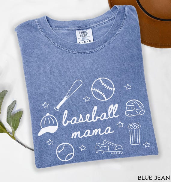 Baseball Mom Comfort Colors® Shirt, Custom Baseball Mama Tshirt, Sports Mom Gameday Shirt, Trendy Baseball Mama Shirt, Mothers Day Gift