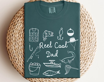 Reel Cool Dad Comfort Colors® Fishing Shirt, Fishing Gift for Dad, Fisherman Fathers Day Gift for Dad, Fisherman Dad Tshirt, Fishing Dad Tee