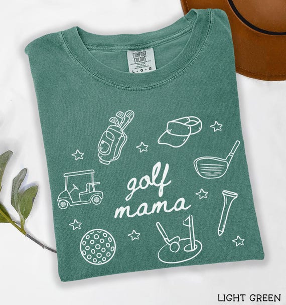Golf Mom Comfort Colors® Shirt, Custom Golf Mama Tshirt, Sports Mom Gameday Shirt, Trendy Golf Mom Shirt, Mothers Day Gift for Golf Mama