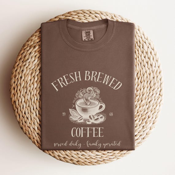 Coffee Comfort Colors® Shirt, Coffee Lover Shirt, Fresh Brewed Coffee Tee, Relaxing Shirt, Coffee Lover Gift, Support Local Coffee Shops Tee