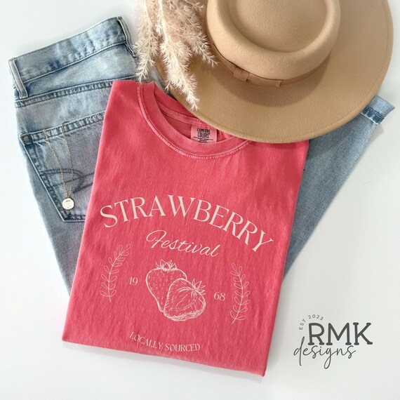Strawberry Vintage Comfort Colors® Shirt, Strawberry Festival Cottagecore Shirt, Strawberry Comfort Colors® Tee, Summer Fruit Strawberry Tee