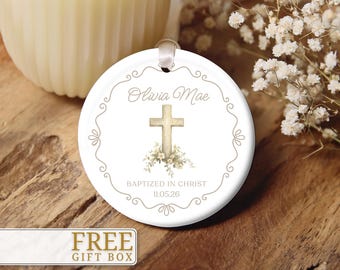 Custom Baptism Ornament, Personalized Baptism Christmas Ornament Gifts for Baptism Keepsake for Baptism Gift Baptized Christmas Ornament