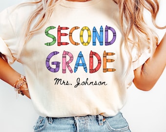 Custom 2nd Grade Teacher Shirt, Back To School Second Grade Teacher Shirt, Comfort Colors® Teacher Tee 2nd Grade, Teacher Appreciation Gift