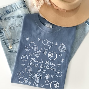 Berry First Birthday Comfort Colors® Shirt, Blueberry Birthday Shirt, Custom First Birthday Shirts, Blueberry First Custom Birthday Shirts