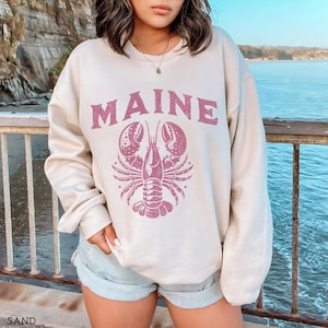 Maine Lobster Sweatshirt, Coastal Sweater, Seafood Lover Sweatshirt, Retro Nautical Sweatshirt, Fisherman Aesthetic, Vintage Beach Sweater