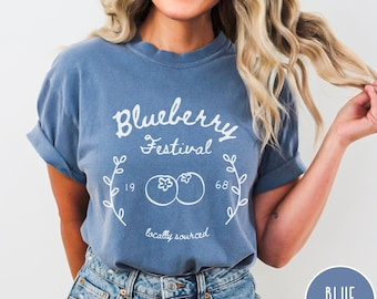 Blueberry Vintage Comfort Colors® Shirt, Blueberry Festival Cottagecore Shirt, Blueberry Comfort Colors® Shirt, Summer Fruit Blueberry Shirt