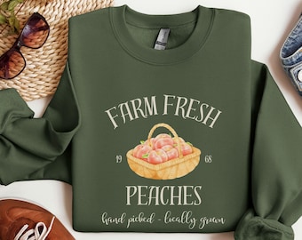 Peach Sweatshirt, Farm Fresh Peaches Sweatshirt, Farm Fresh Peaches Crewneck, Peach Festival Sweater, Peach Lover Sweater, Peach Lover Gift