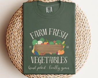 Vegetable Shirt, Farm Fresh Vegetables Comfort Colors® Shirt, Farmers Market Vegetable Tee, Gardening Shirt or Gift, Support Local Farmers