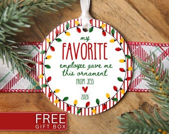 Manager Christmas Ornament, Personalized Favorite Employee Christmas Ornament Gifts for Boss from Employee Funny Manager Christmas Gifts