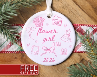Flower Girl Ornament, Custom Flower Girl Christmas Ornament Gifts for Flower Girl Proposal Gifts for Flower Girl Keepsake Flower Girl Gift