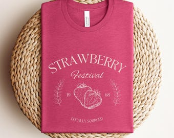 Strawberry Vintage Shirt, Strawberry Festival Cottagecore Shirt, Strawberry Shirt, Summer Fruit Strawberry Tee, Cute Strawberry Festival Tee