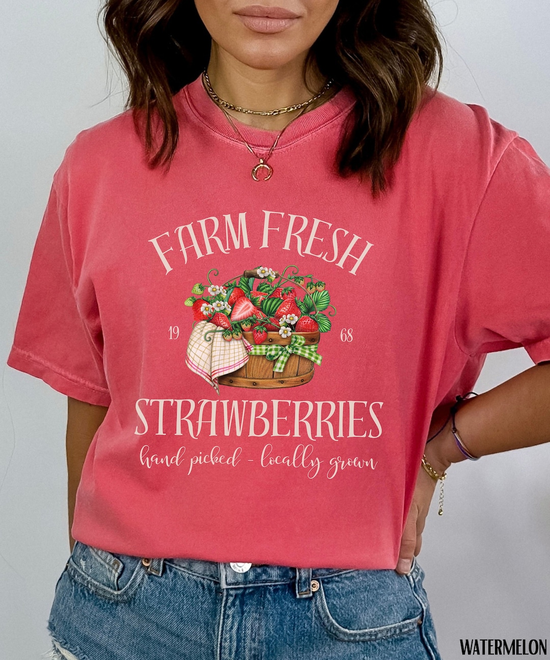 Strawberry Comfort Colors® Shirt, Farmers Market Strawberry Shirt, Farm ...