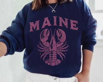 Lobster Sweatshirt, Coastal Sweatshirt, Seafood Lover Sweatshirt, Vintage Beach Sweatshirt, Retro Nautical Sweatshirt, Fisherman Aesthetic