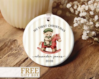 Baby Boy Ornament, Custom Baby Boy Christmas Ornament Personalized Baby Boy Keepsake Baby Boy First Christmas Ornament for Baby Boy Ornament