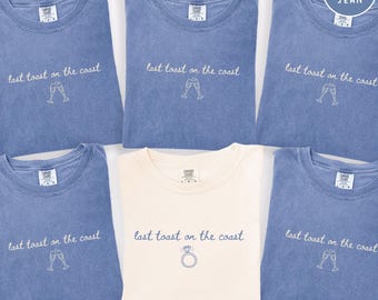 Last Toast on the Coast Bachelorette Comfort Colors® Shirts: Beach Bachelorette T-shirts for Group