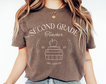 Comfort Colors® Teacher Shirts 2nd Grade, Custom 2nd Grade Teacher Shirt, Second Grade Teacher Shirt, Teacher Appreciation Gift, Teacher Tee
