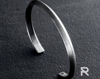 Men's Sterling Silver Cuff Bracelet: Handcrafted Wide Band